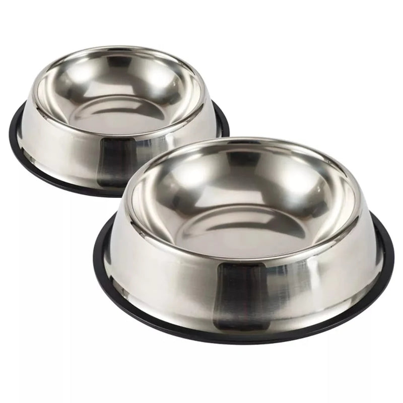 Tigela Antiderrapante de Inox para Cães e Gatos - Alimentador e Bebedouro 15 cm (1 peça)