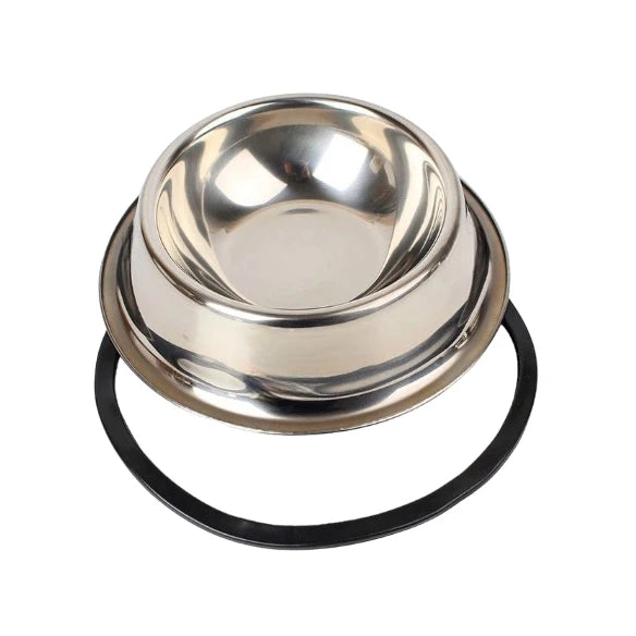 Tigela Antiderrapante de Inox para Cães e Gatos - Alimentador e Bebedouro 15 cm (1 peça)