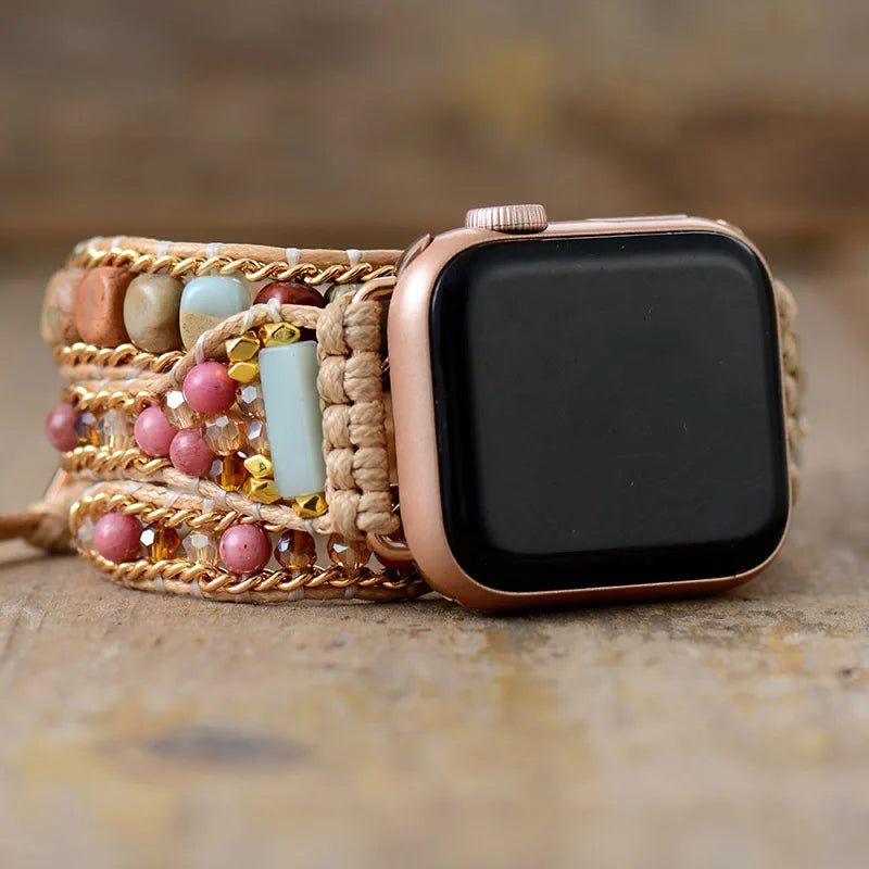 Pulseira Exclusiva para Apple Watch - Pedras Preciosas Naturais