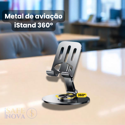 iStand - Suporte para iPad e iPhone em liga de metal giro 360°